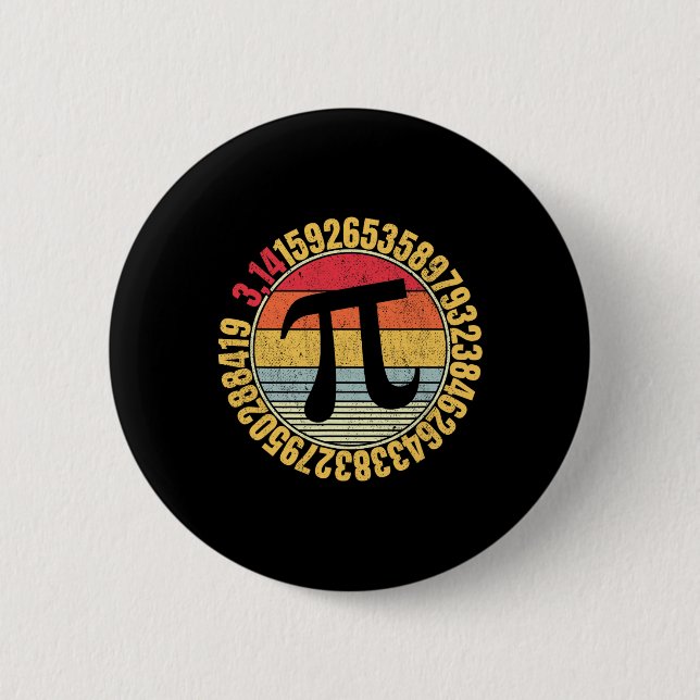 Nerdy Math Pi Symbol Mathlete  Button (Front)