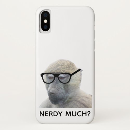 Nerdy Much Hipster Monkey with Glasses  Mira iPhone X Case