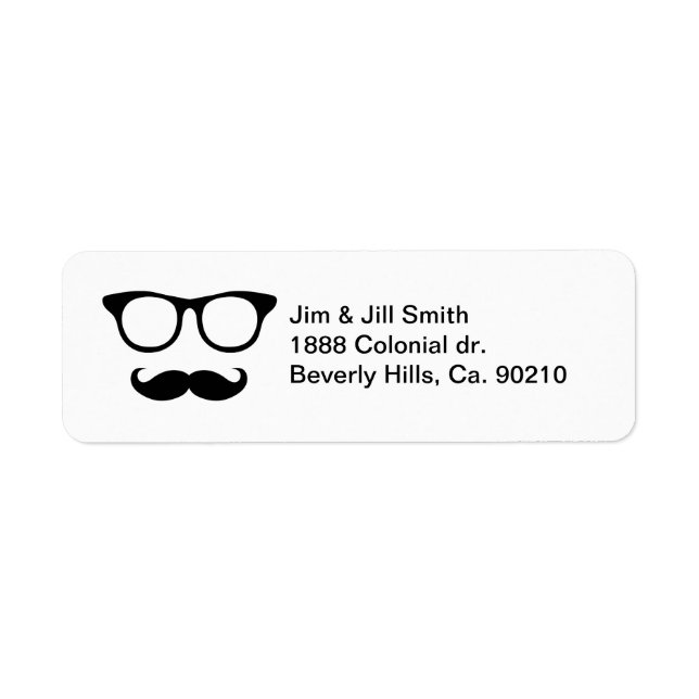 Nerdy Mustache Man Label (Front)