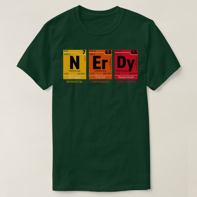 Nerdy Periodic Table Funny Science Premium  T-Shirt (Design Front)