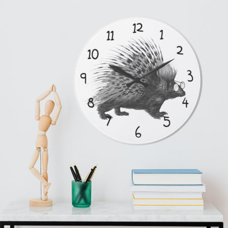 Nerdy Porcupine Large Clock