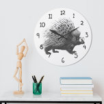 Nerdy Porcupine Large Clock at Zazzle