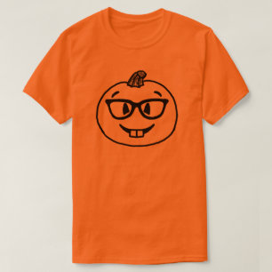Nerdy Pumpkin Emoji Shirt Nerd Halloween Emoji