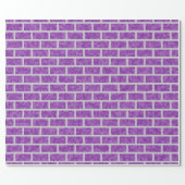 Nerdy Purple Pixelated 8-Bit Look Bricks Pattern Wrapping Paper (Flat)