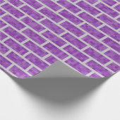 Nerdy Purple Pixelated 8-Bit Look Bricks Pattern Wrapping Paper (Corner)