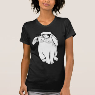 Nerdy Rabbit Cute Bunny Pet With Glasses T-Shirt