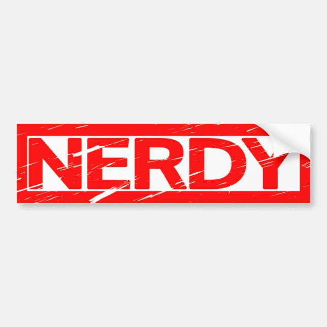 Nerdy Stamp Bumper Sticker (Front)