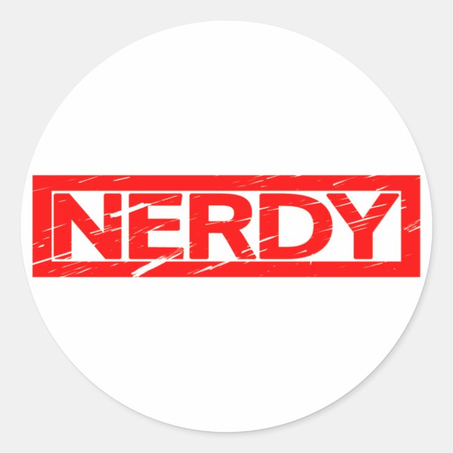 Nerdy Stamp Classic Round Sticker (Front)