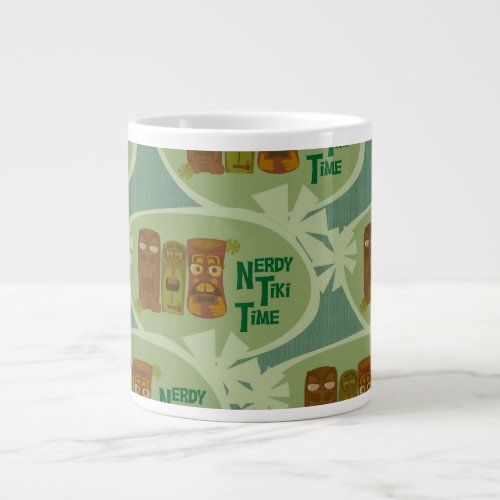 Nerdy Tiki Time Retro Art Slogan Pattern Design Giant Coffee Mug