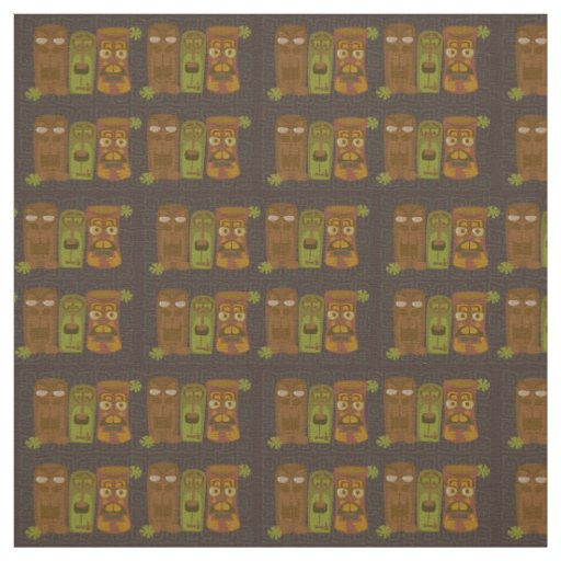 Nerdy Tikis Pattern Fabric