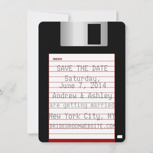 Nerdy Wedding Save The Date Floppy Disk Invitation