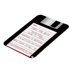 Nerdy Wedding Save The Date Floppy Disk Magnet