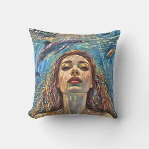 “Nerena” Beneath Still Waters Throw Pillow