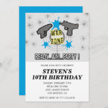 Nerf birthday invitations Dart Water Gun boy