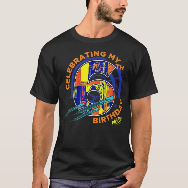 Nerf Celebrating My 6th Birthday T-Shirt5246 T-Shirt (Front)