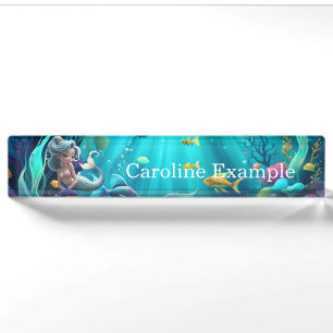 Nerina – The Gentle Mermaid of Coral Dreams. Desk Name Plate