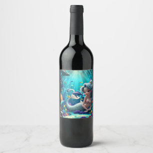 Nerina – The Gentle Mermaid of Coral Dreams. Wine Label