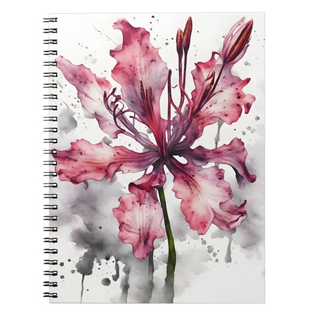 Nerine - Watercolor flowers Notebook (Front)
