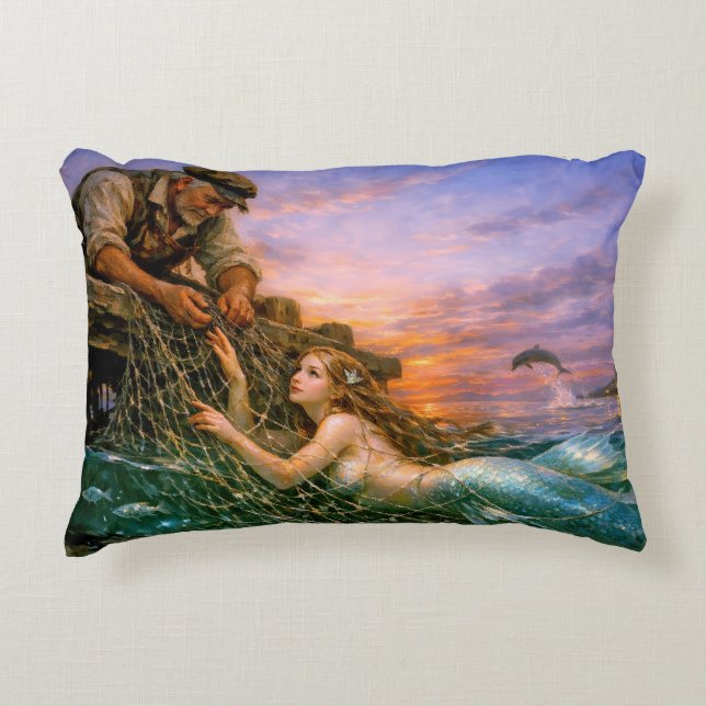 Nerithea and the Moral Catch - Fisherman’s Dilemma Accent Pillow (Front)