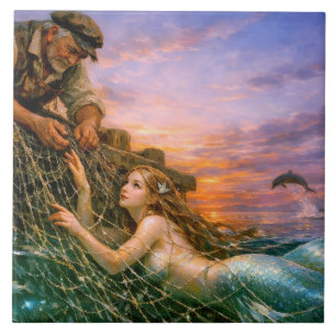 Nerithea and the Moral Catch - Fisherman’s Dilemma Ceramic Tile
