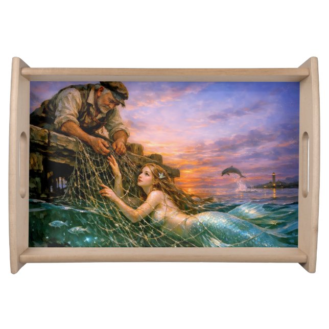 Nerithea and the Moral Catch - Fisherman’s Dilemma Serving Tray (Front)