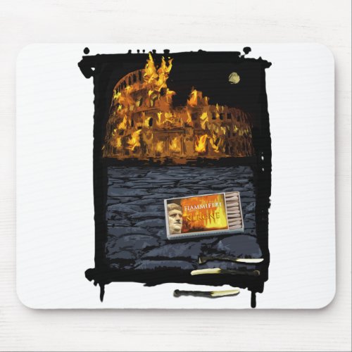Nero burning Rome with matches Mouse Pad