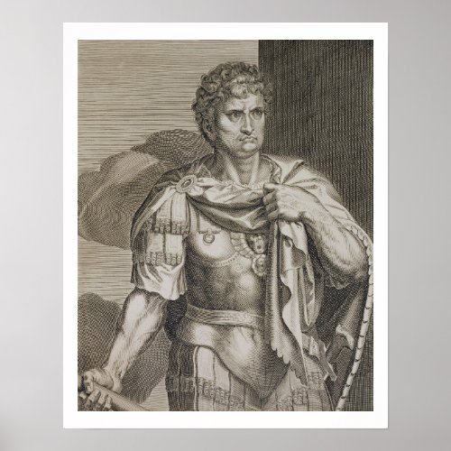 Nero Claudius Caesar Emperor of Rome 54_68 AD engr Poster
