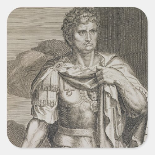 Nero Claudius Caesar Emperor of Rome 54_68 AD engr Square Sticker