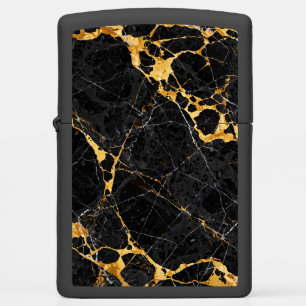 Nero Portoro Luxury Black Gold Marble Design Zippo Lighter