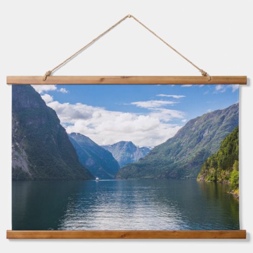 Neroyfjord Scenic Landscape Slopes Mountain Peaks  Hanging Tapestry