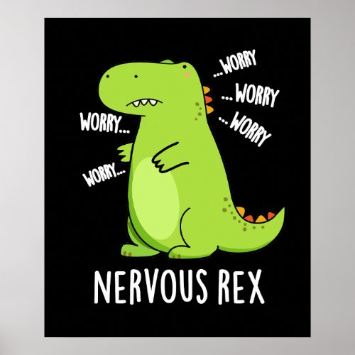 Neru Rex Funny Dinosaur TRex Pun Dark BG Poster