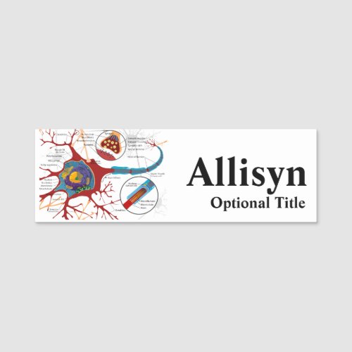 Nerve Cell Diagram Science  Name Tag