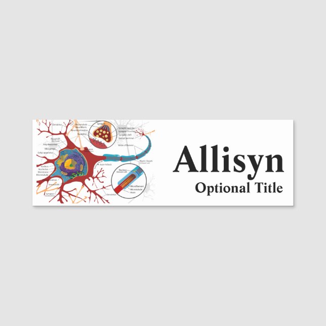 Nerve Cell Diagram Science  Name Tag (Front)