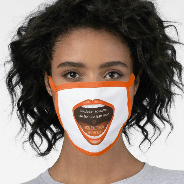 NERVEmber face mask with orange trim (Worn Her)