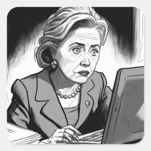 Nervous and Scared: Hillary Clinton Deleting Email Square Sticker