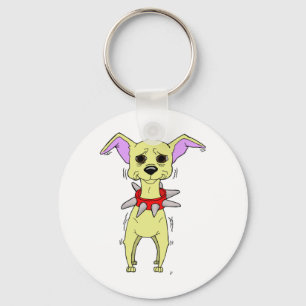 Nervous Chihuahua Cartoon Keychain