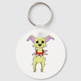 Nervous Chihuahua Cartoon Keychain