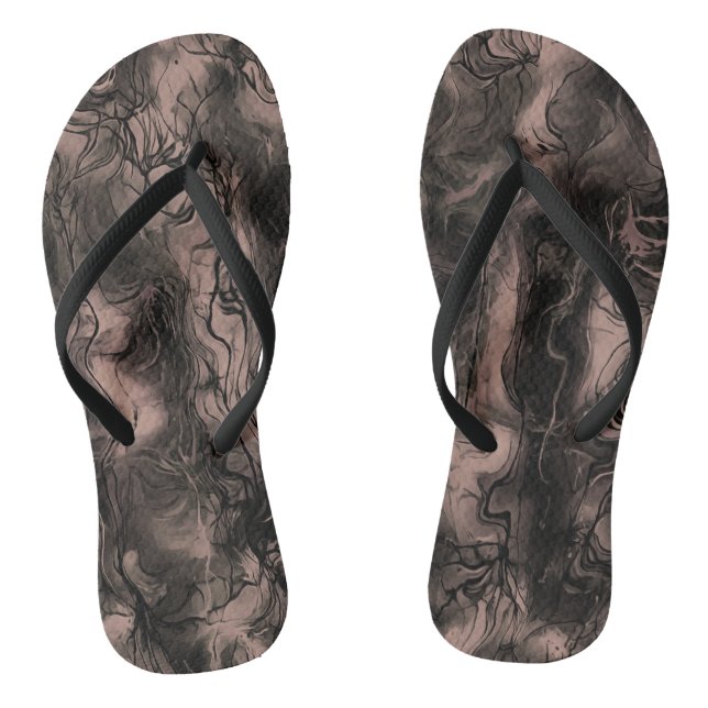 Nervous Energy Grungy Abstract Art Desert Mist Flip Flops (Footbed)