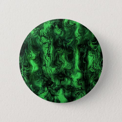 Nervous Energy Grungy Abstract Art Green And Black Button