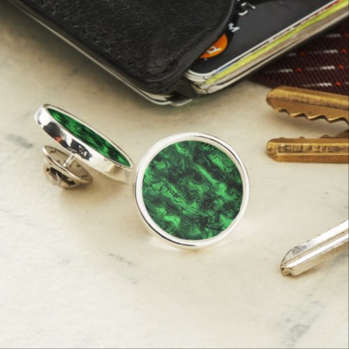 Nervous Energy Grungy Abstract Art Green And Black Lapel Pin
