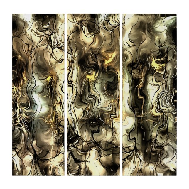Nervous Energy Grungy Abstract Art In Yellow and G (Front)