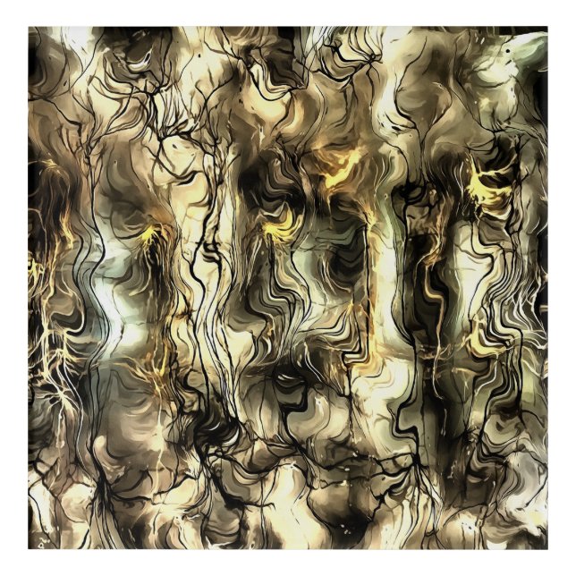 Nervous Energy Grungy Abstract Art In Yellow and G (Front)