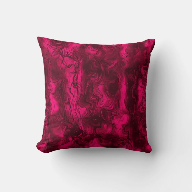 Nervous Energy Grungy Abstract Art Raspberry Rust. Throw Pillow (Front)