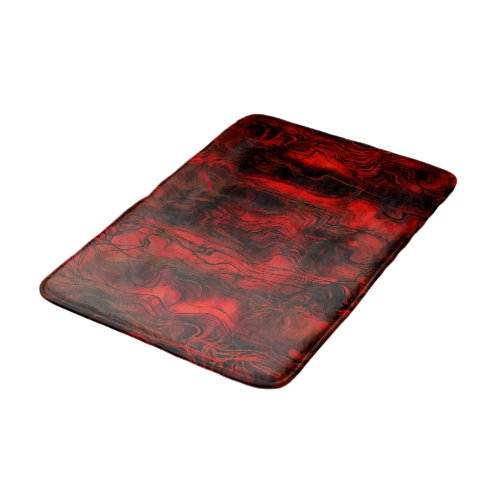 Nervous Energy Grungy Abstract Art  Red And Black Bath Mat