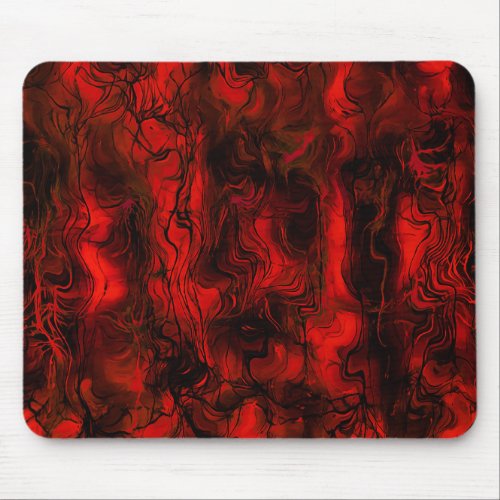 Nervous Energy Grungy Abstract Art  Red And Black Mouse Pad