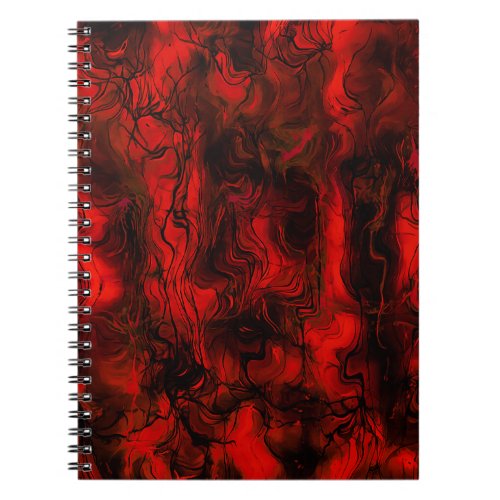 Nervous Energy Grungy Abstract Art  Red And Black Notebook