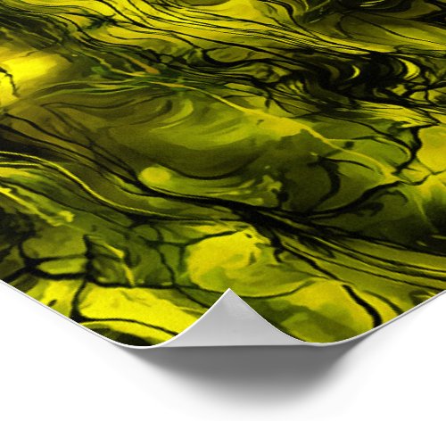 Nervous Energy Grungy Abstract  Black and Yellow Poster