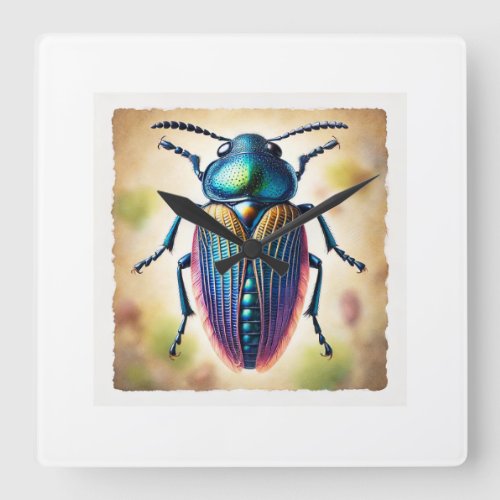 Nesozineus Insect in Watercolor and Ink 180624IREF Square Wall Clock