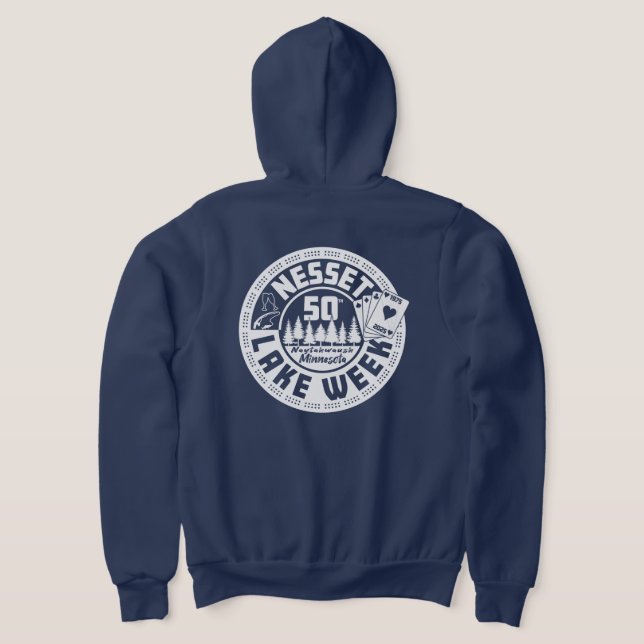 Nesset Cards BW Back  Hoodie (Laydown Back)