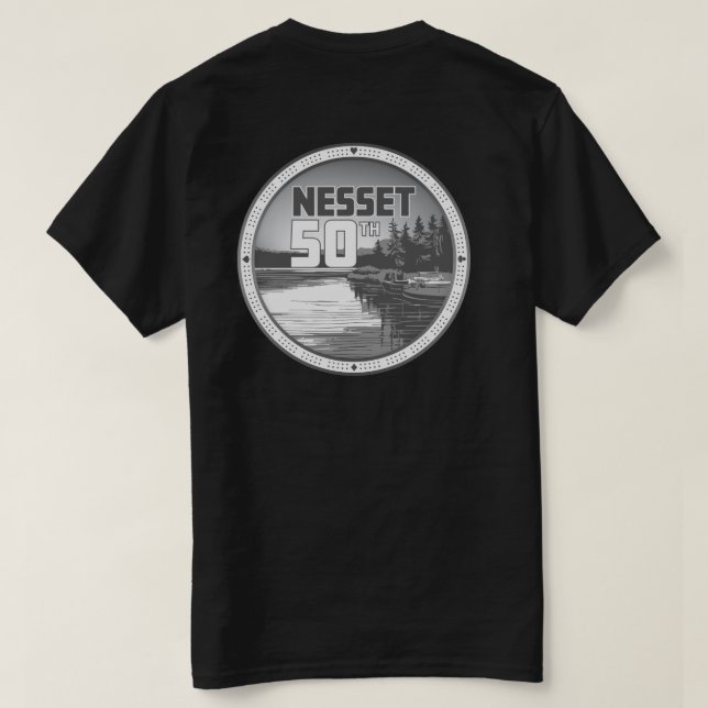 Nesset Reflections BW Back - Arch Front Corner T-Shirt (Design Back)